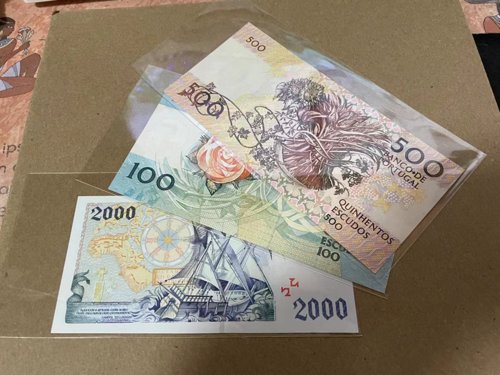 新纪元！【Blue Auction】✨世界纸币精拍第201期【精】   【一组3张】葡萄牙 100-500-2000埃斯库多 全新UNC