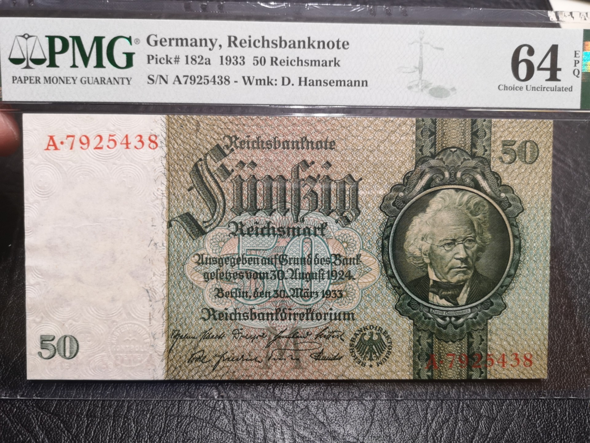 《外钞收藏家》第一百八十七期（本期71件） 1933年德国50马克 PMG64