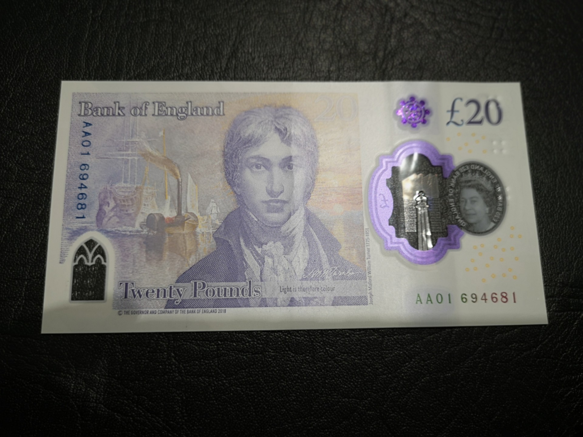 《外钞收藏家》第一百八十七期（本期71件） 最新版英国塑料钞20镑 AA01首发冠 AU品相