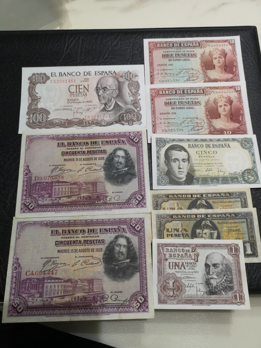 《外钞收藏家》第一百八十七期（本期71件） 西班牙多个面额 9张 品相如图