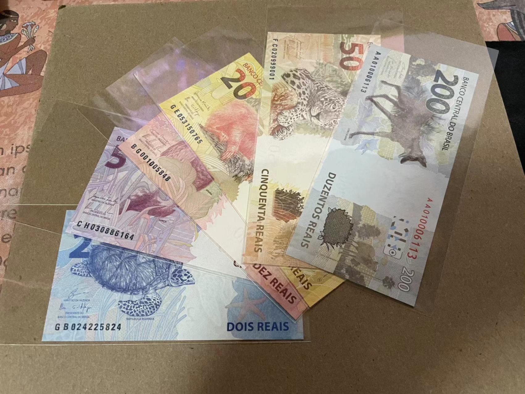 新纪元！【Blue Auction】✨世界纸币精拍第201期【精】   【一组6张】巴西 2-200雷亚尔 全新UNC