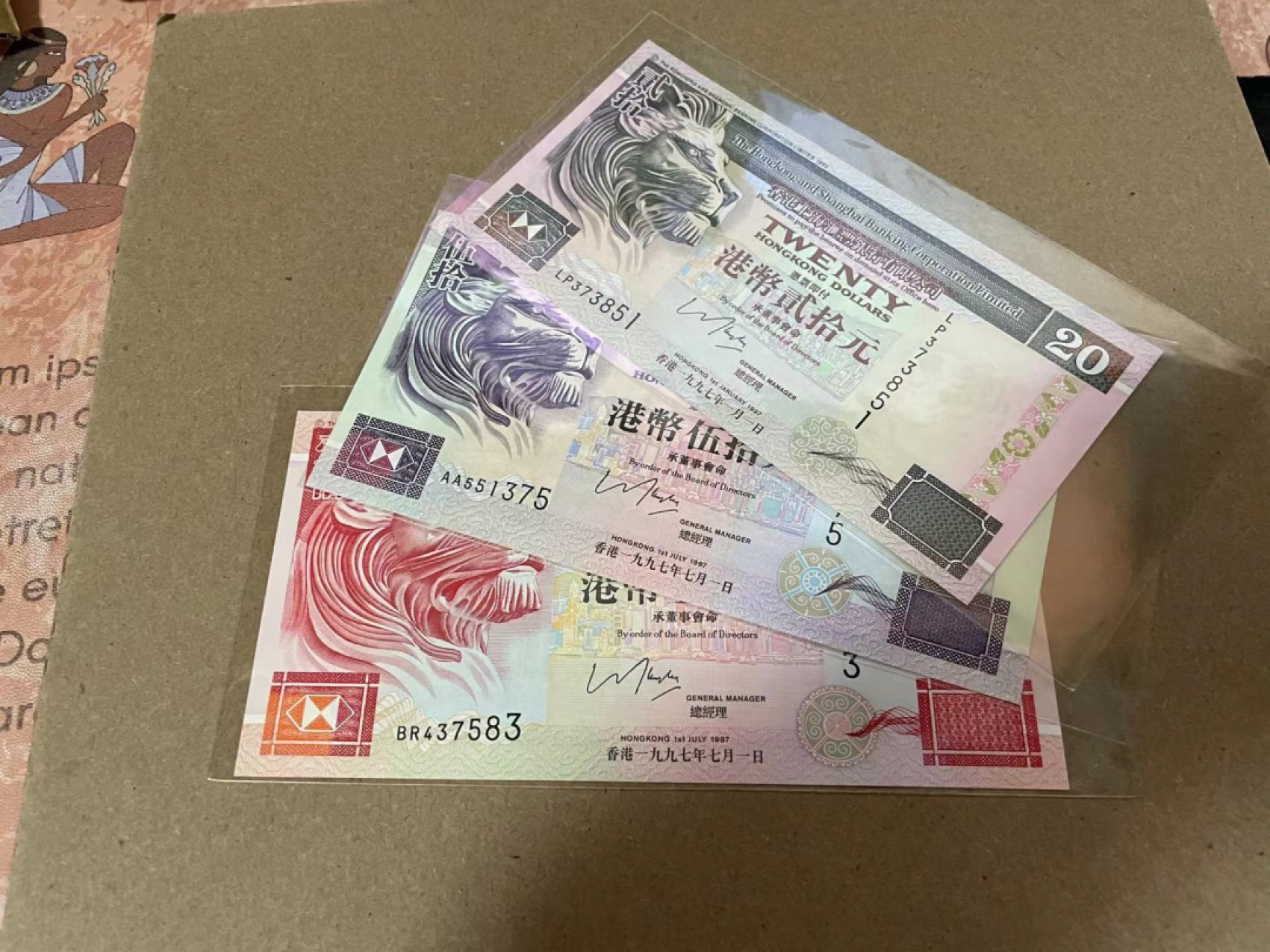 新纪元！【Blue Auction】✨世界纸币精拍第201期【精】   【一组3张】香港 汇丰银行 1997年20-50-100元 全新UNC