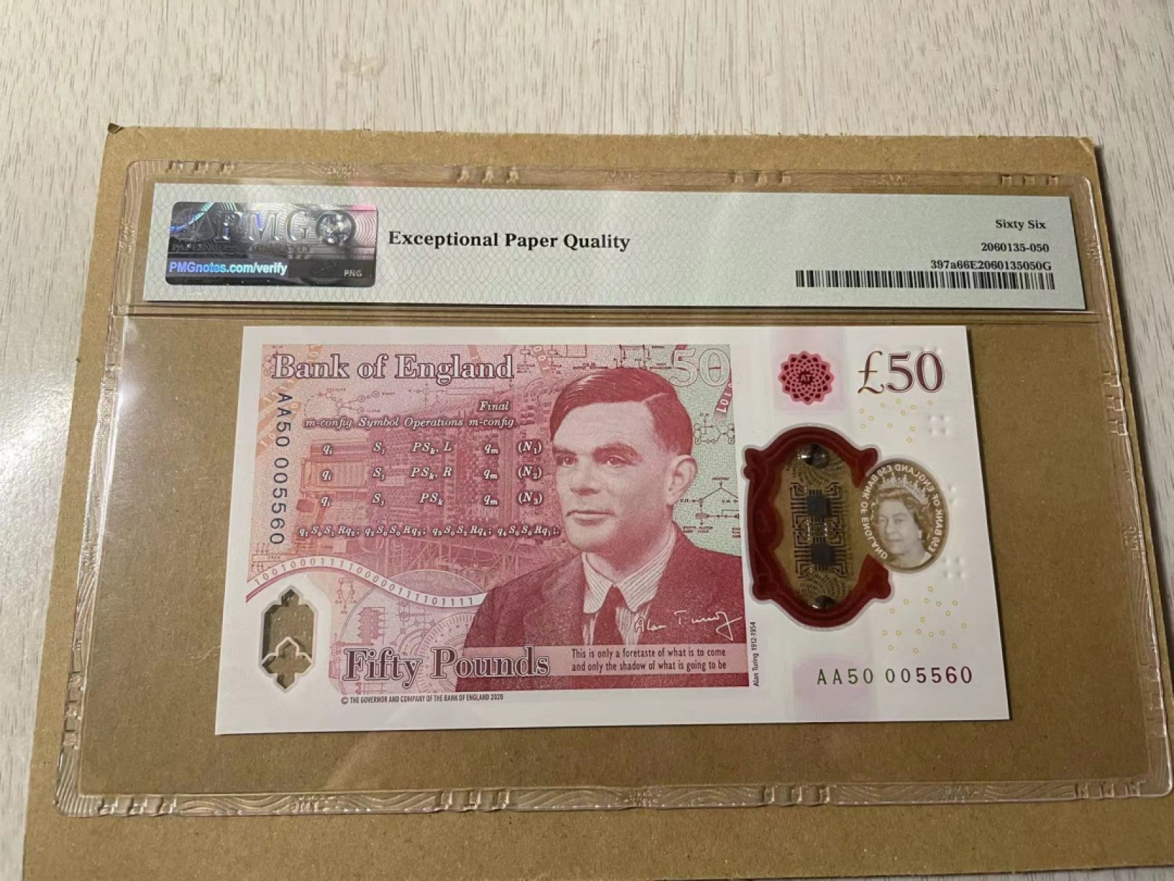 新纪元！【Blue Auction】✨世界纸币精拍第201期【精】   【005560】英国 2020年50镑 PMG66EPQ 