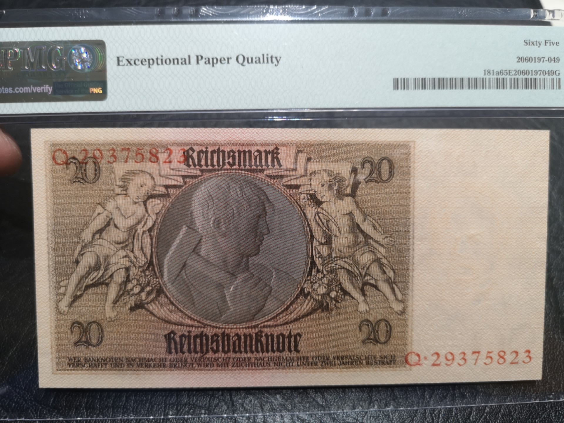 《外钞收藏家》第一百八十七期（本期71件） 1929年德国20马克 PMG65