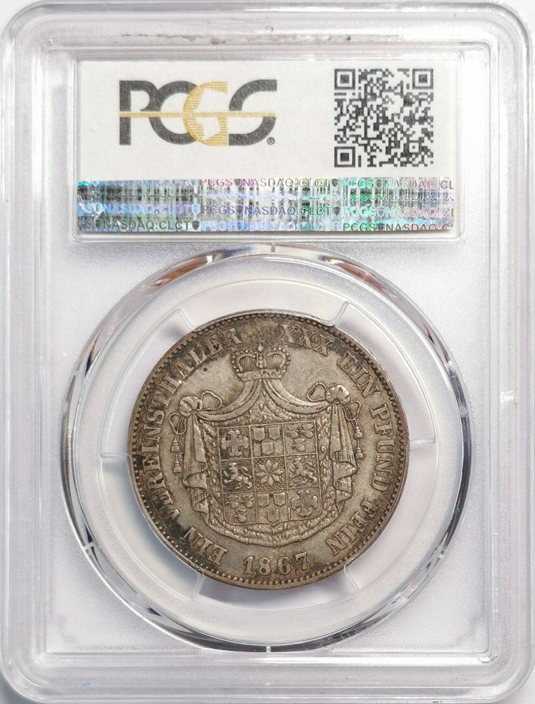 凡希社世界钱币微拍第二百零四期 1867沃尔德克皮埃蒙特泰勒PCGS-XF45