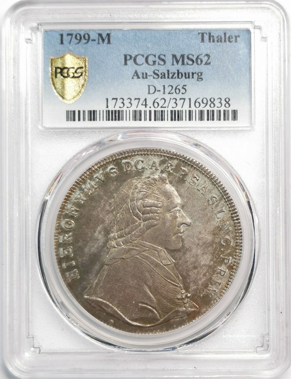 凡希社世界钱币微拍第二百零四期 荐！1799萨尔茨堡亲王大主教希罗尼穆斯泰勒PCGS-MS62莫扎特恩主