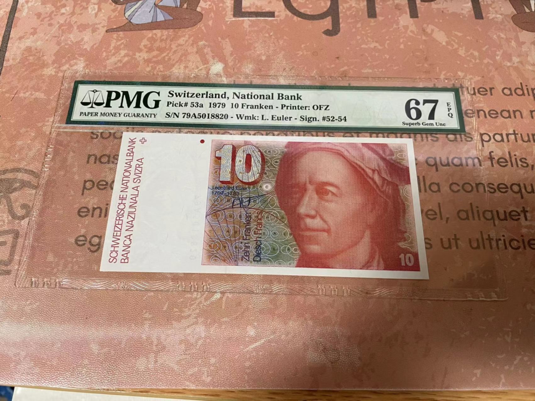 新纪元！【Blue Auction】✨世界纸币精拍第201期【精】   【a版】瑞士 1979年10法郎 PMG67EPQ