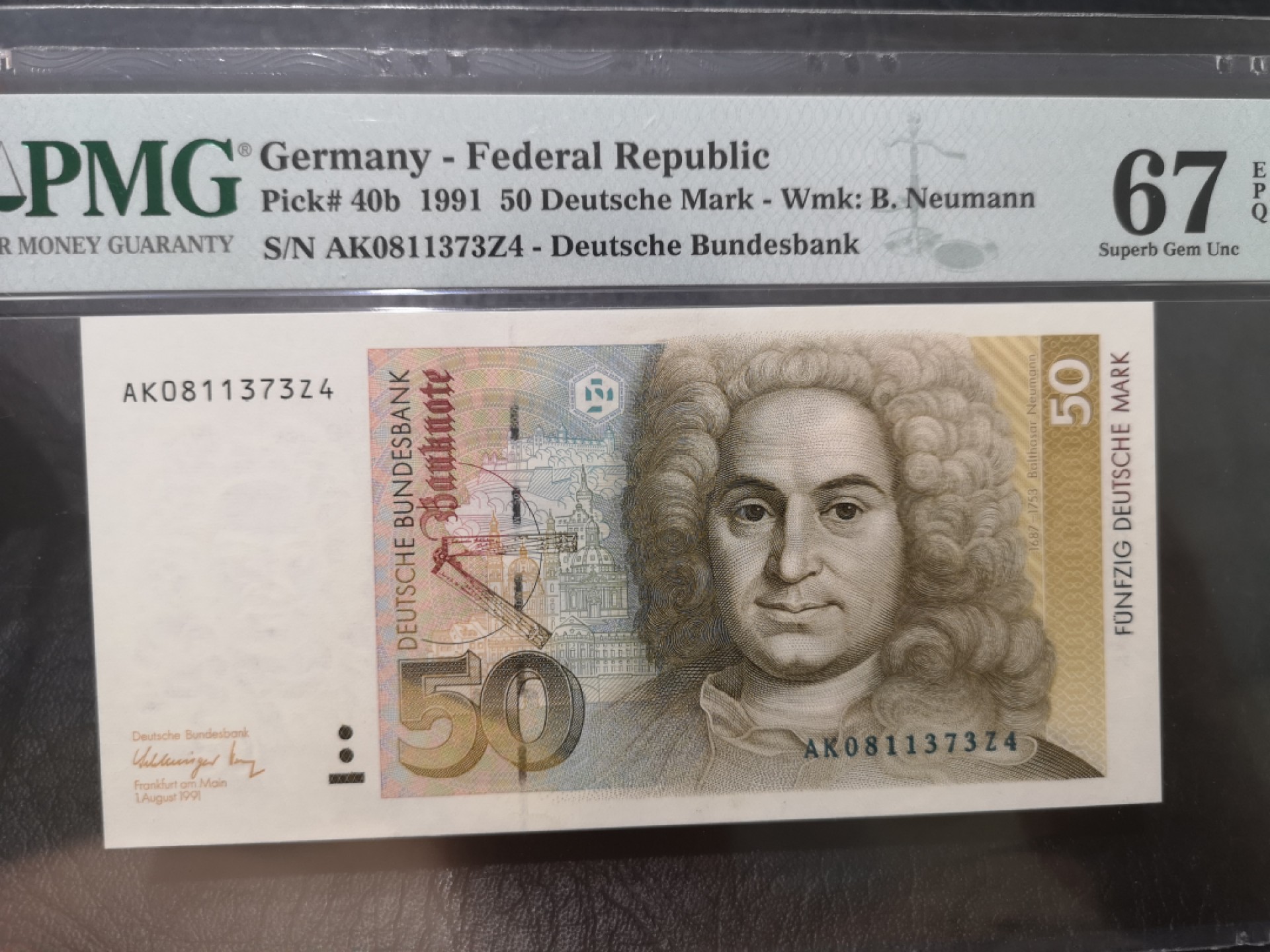 《外钞收藏家》第一百八十七期（本期71件） 1991年德国50马克 PMG67