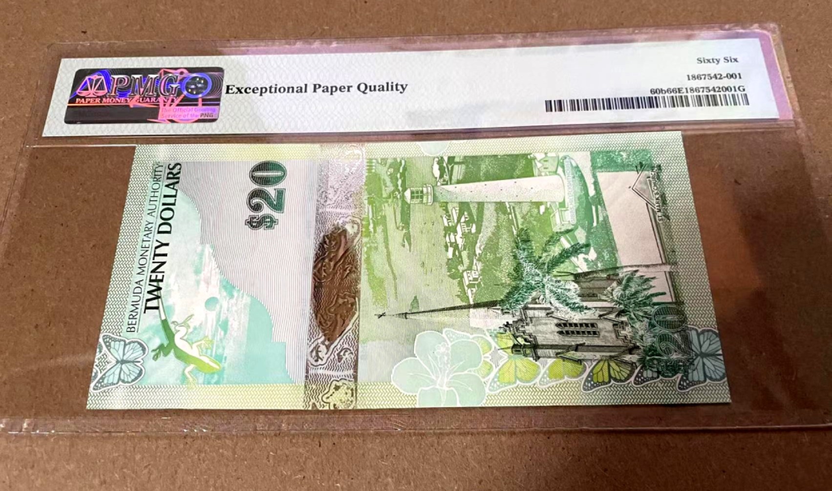 新纪元！【Blue Auction】✨世界纸币精拍第201期【精】   【A1冠千位小号】百慕大 2009年20元 PMG66EPQ 