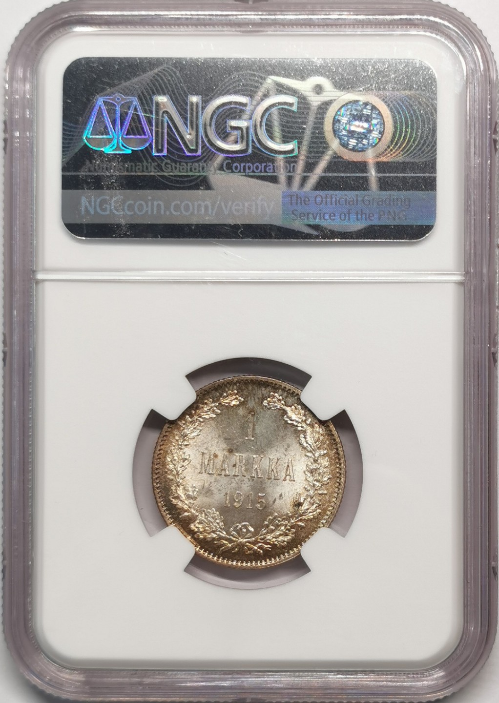 凡希社世界钱币微拍第二百零四期 1915芬兰马克银币NGC-MS65