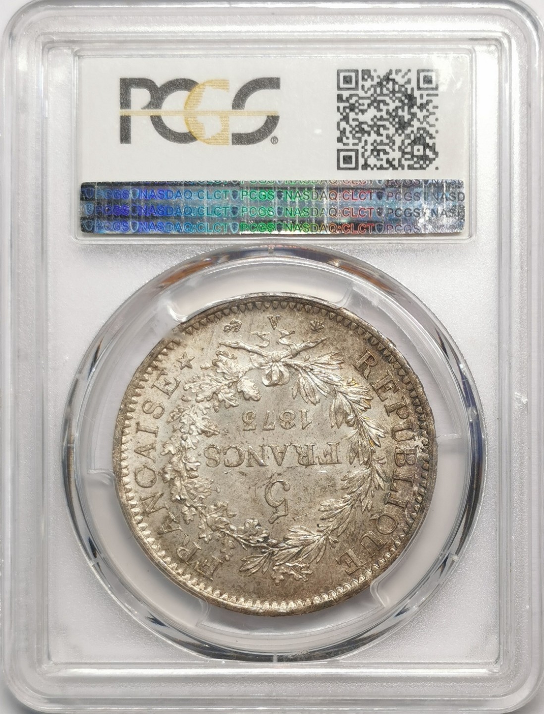 凡希社世界钱币微拍第二百零四期 1873A法国大力神5法郎大银PCGS-MS65黄光淡彩！
