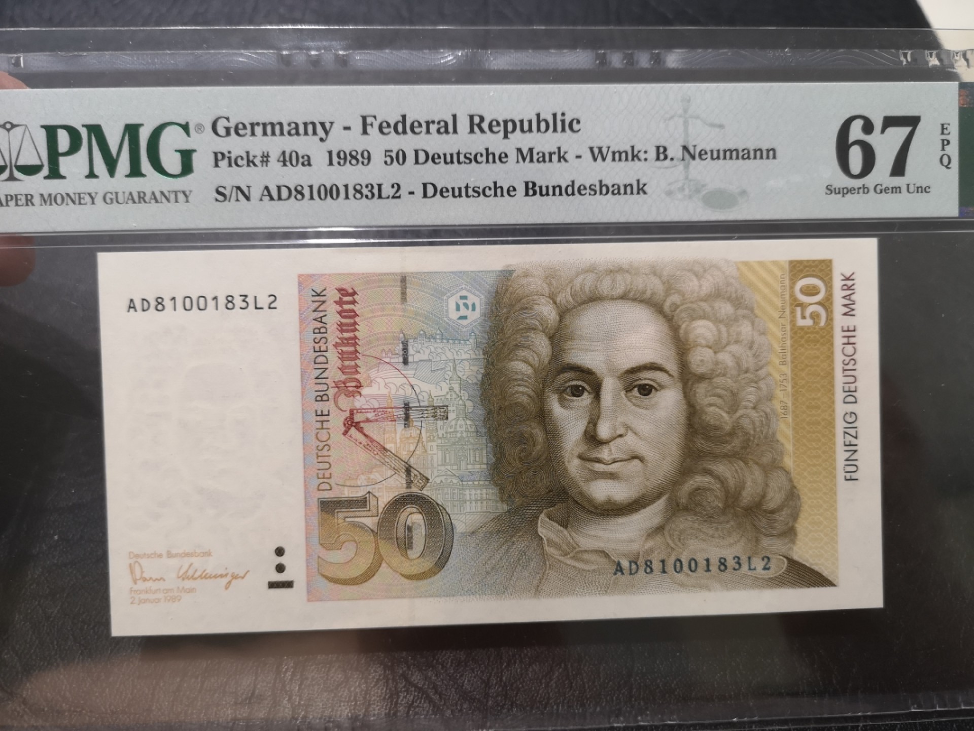 《外钞收藏家》第一百八十七期（本期71件） 1989年德国50马克 PMG67
