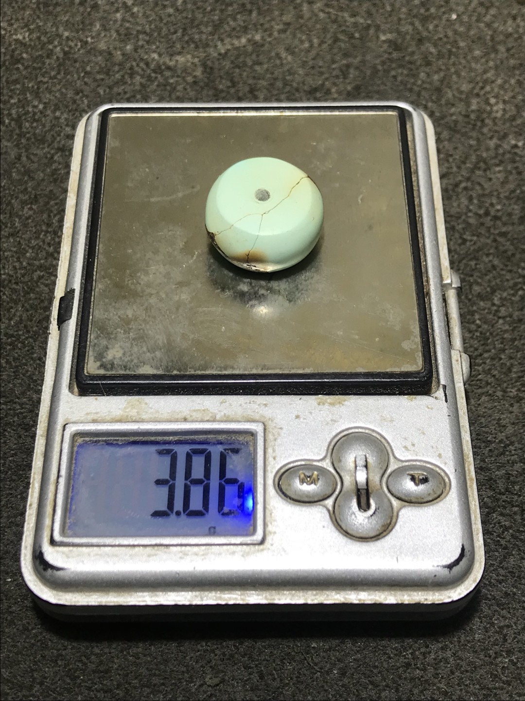 十堰原矿三无俏色网花松石墩子一颗