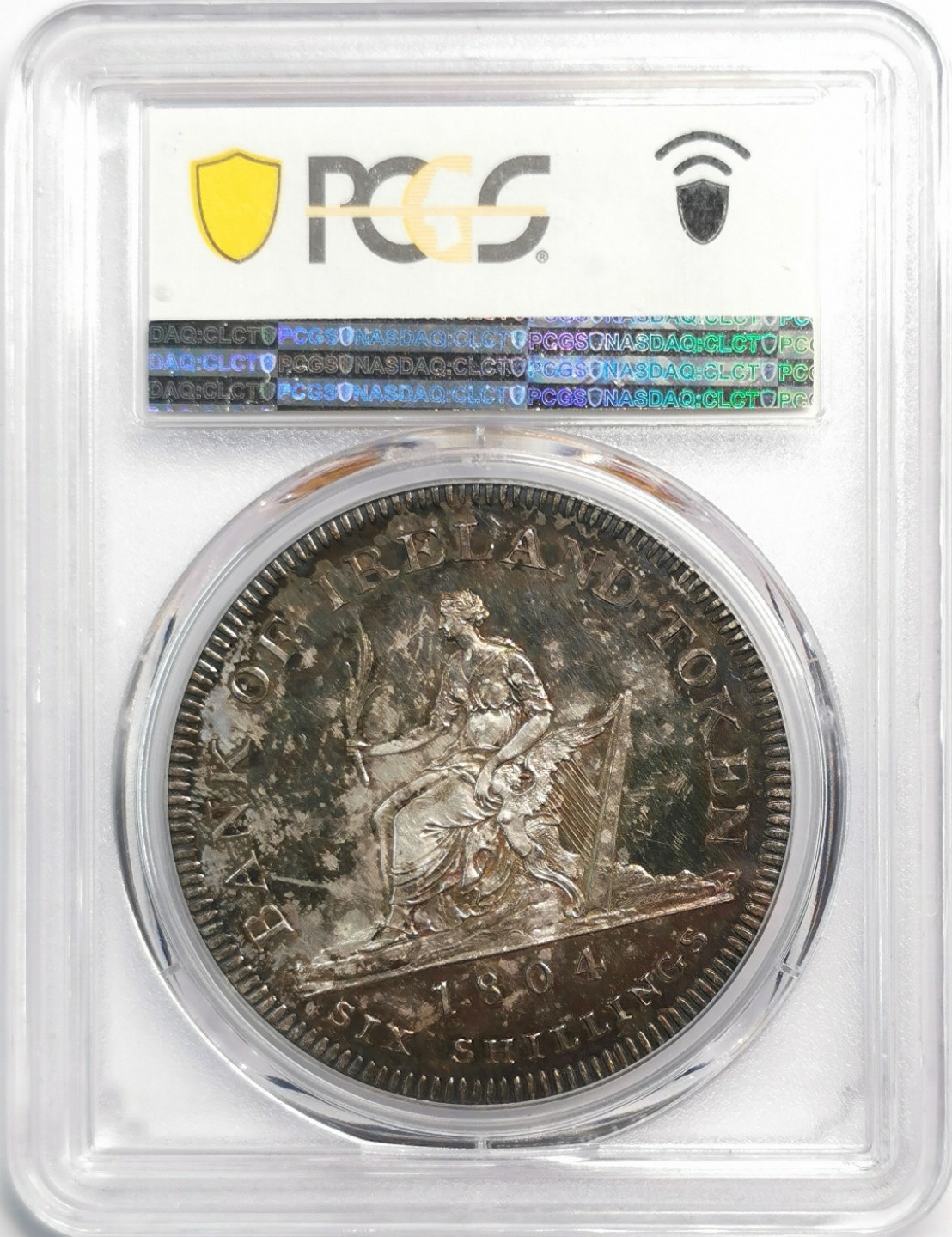 凡希社世界钱币微拍第二百零四期 稀！1804爱尔兰竖琴6先令大银精铸PCGS-PF63 SOHO出品黑彩收藏级！