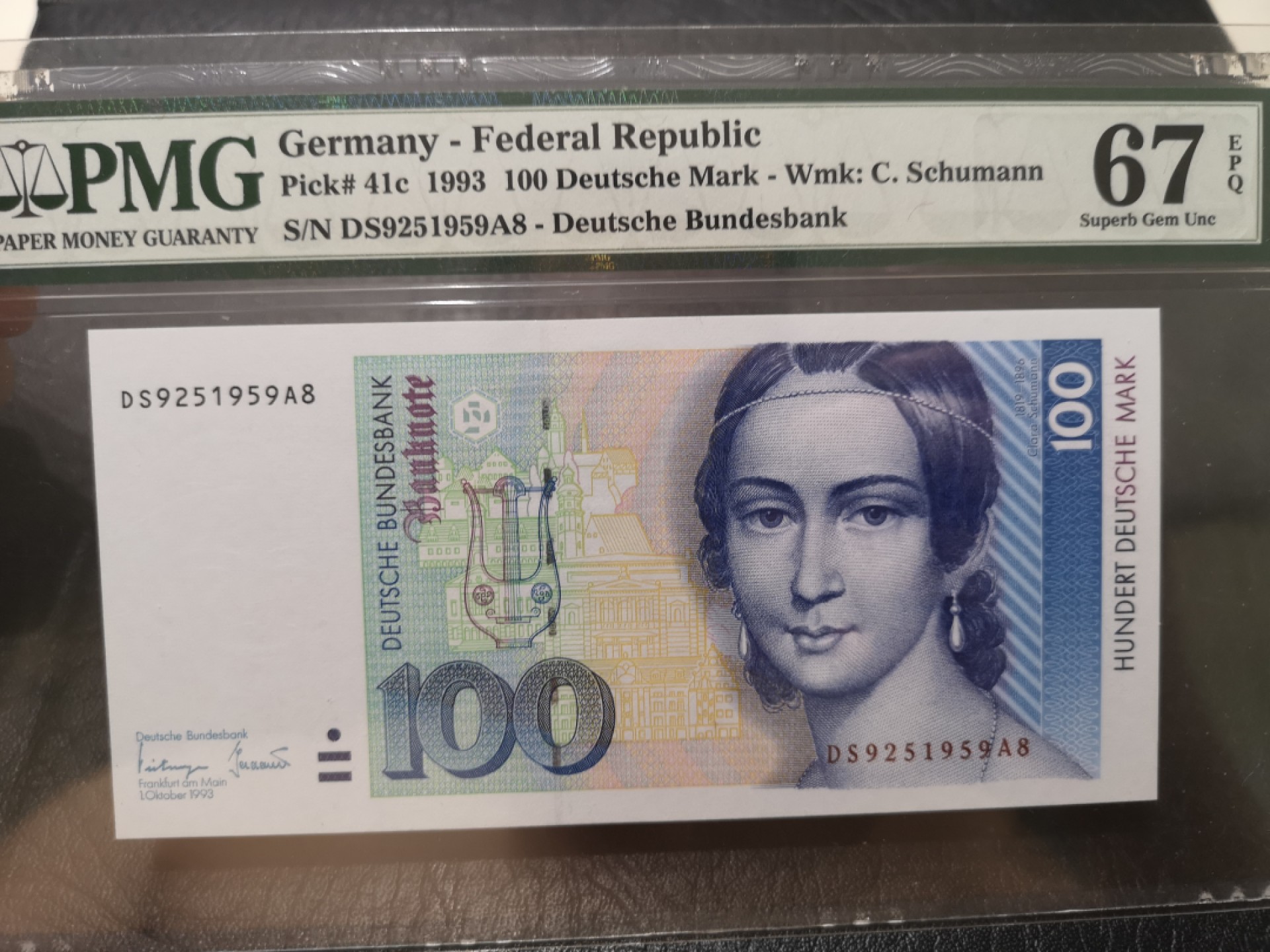 《外钞收藏家》第一百八十七期（本期71件） 1993年德国100马克 PMG67