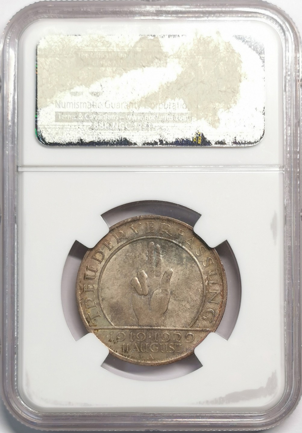 凡希社世界钱币微拍第二百零四期 1929A魏玛宪法3马克纪念银币NGC-MS64