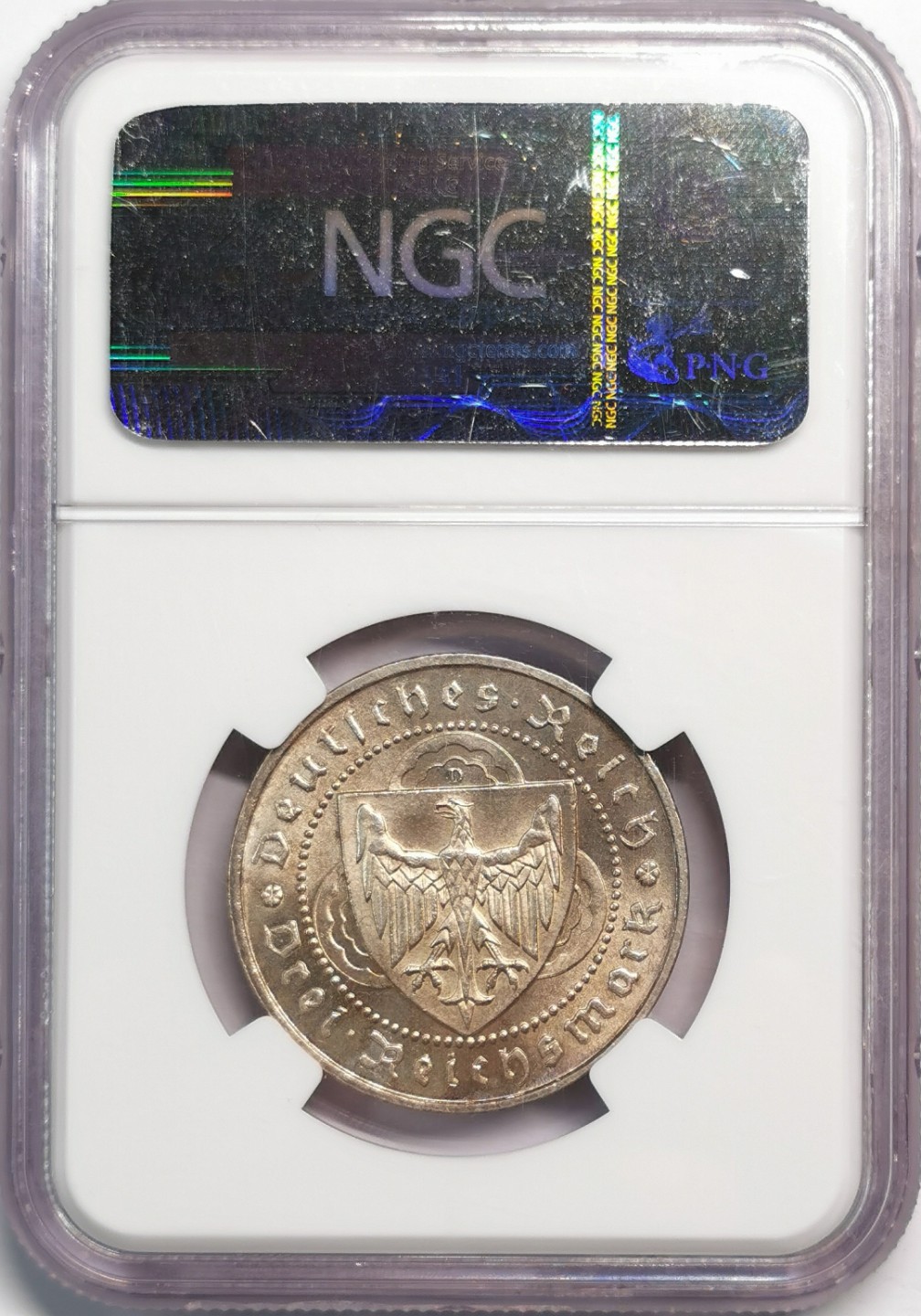 凡希社世界钱币微拍第二百零四期 1930D魏玛瓦尔德3马克纪念银币NGC-MS64