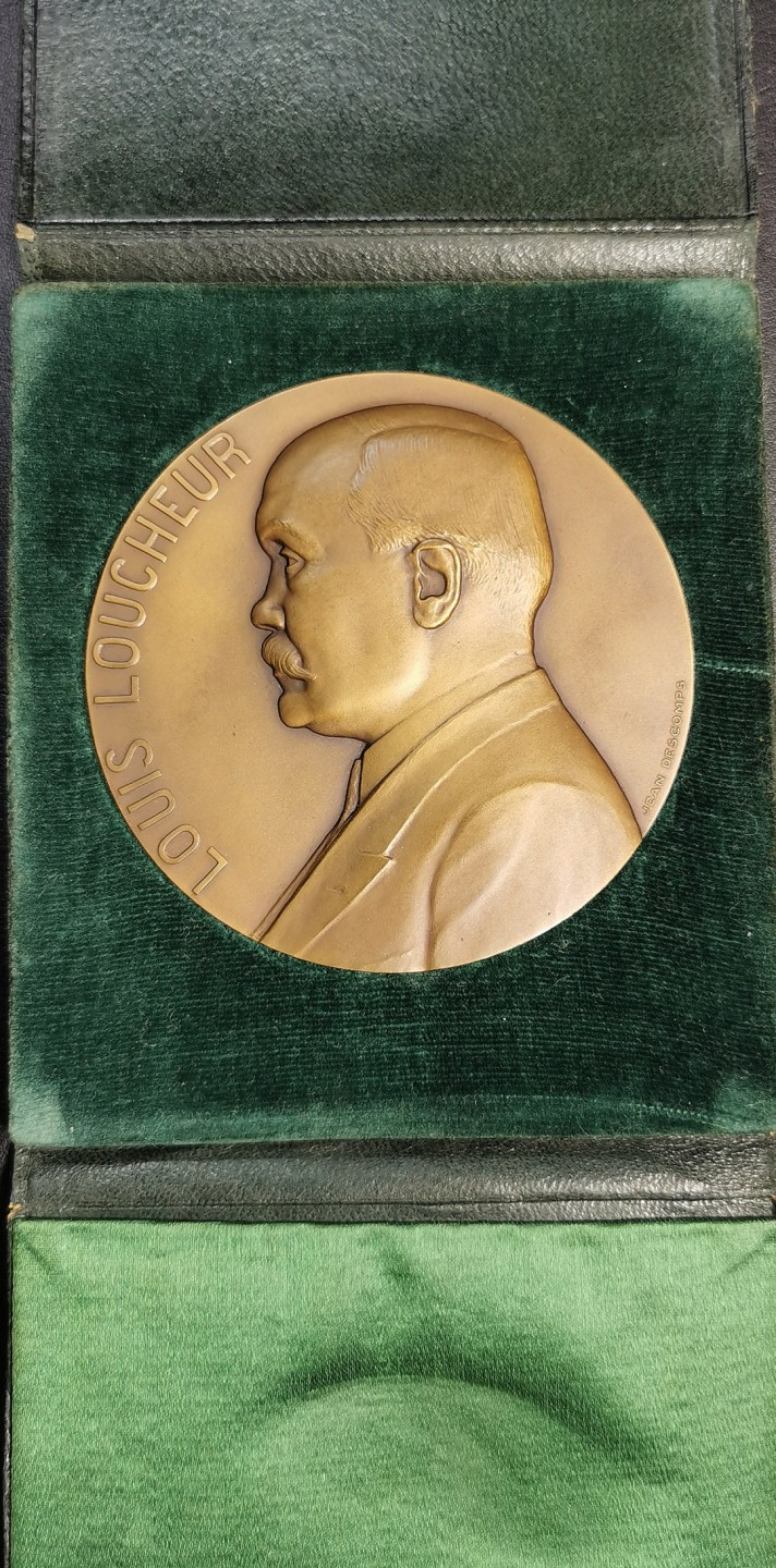 凡希社世界钱币微拍第二百零四期 1931法国工业部长路易卢梭大铜章ART DECO风格 原盒 80mm