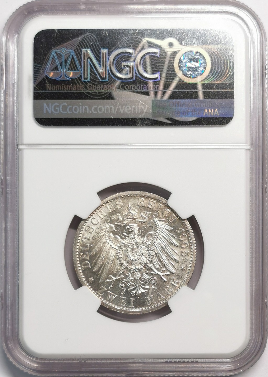 凡希社世界钱币微拍第二百零四期 1905A德国施瓦茨堡2马克NGC-MS62
