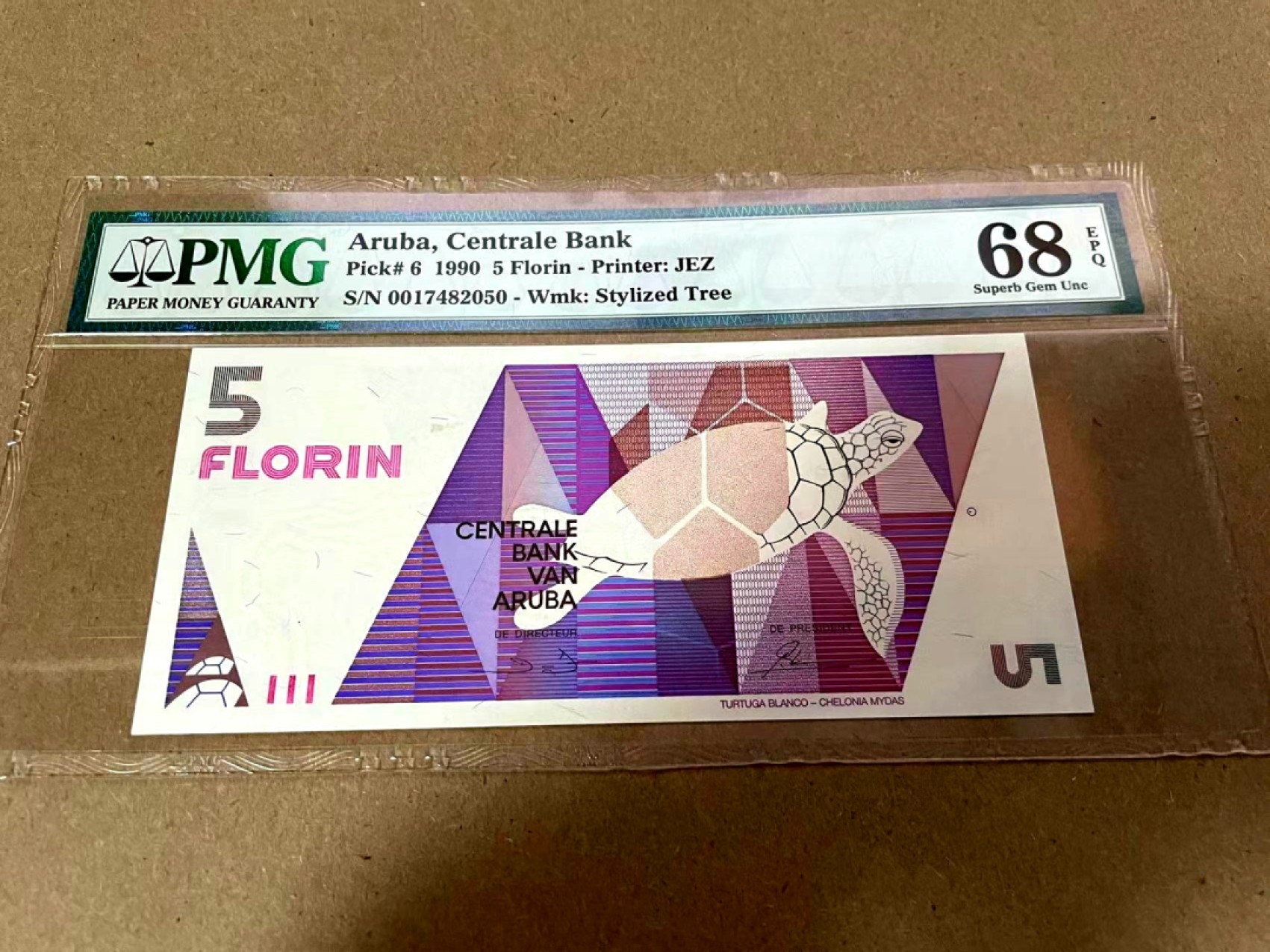 新纪元！【Blue Auction】✨世界纸币精拍第201期【精】   阿鲁巴 p6 1990年5弗罗林 JEZ PMG68EPQ 超高分