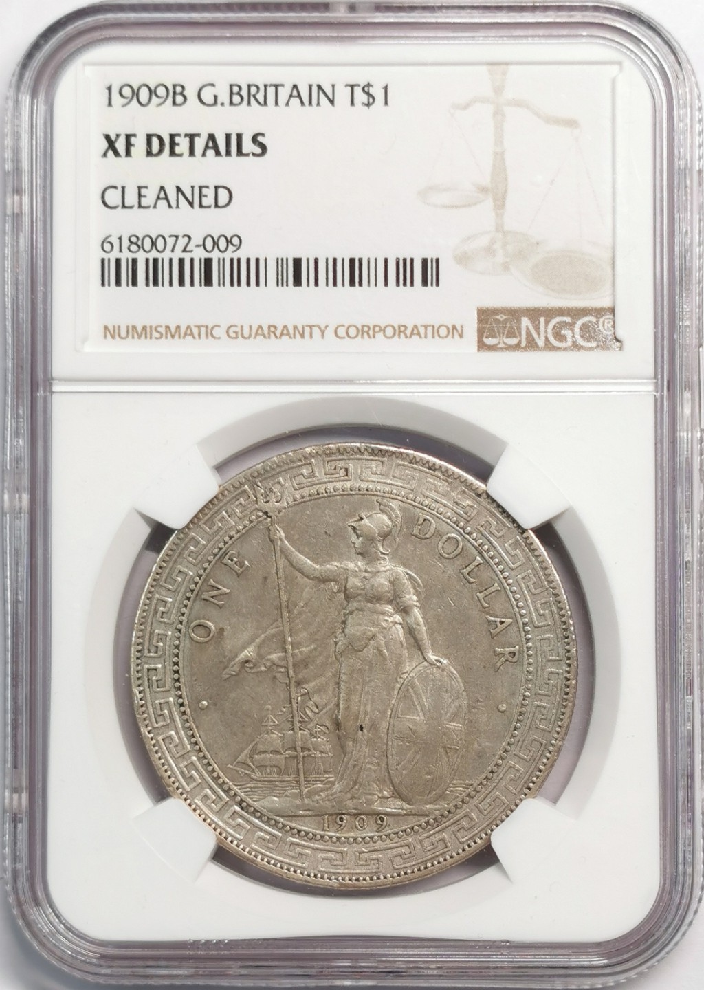 凡希社世界钱币微拍第二百零四期 1909B站洋港光壹元NGC-XFD