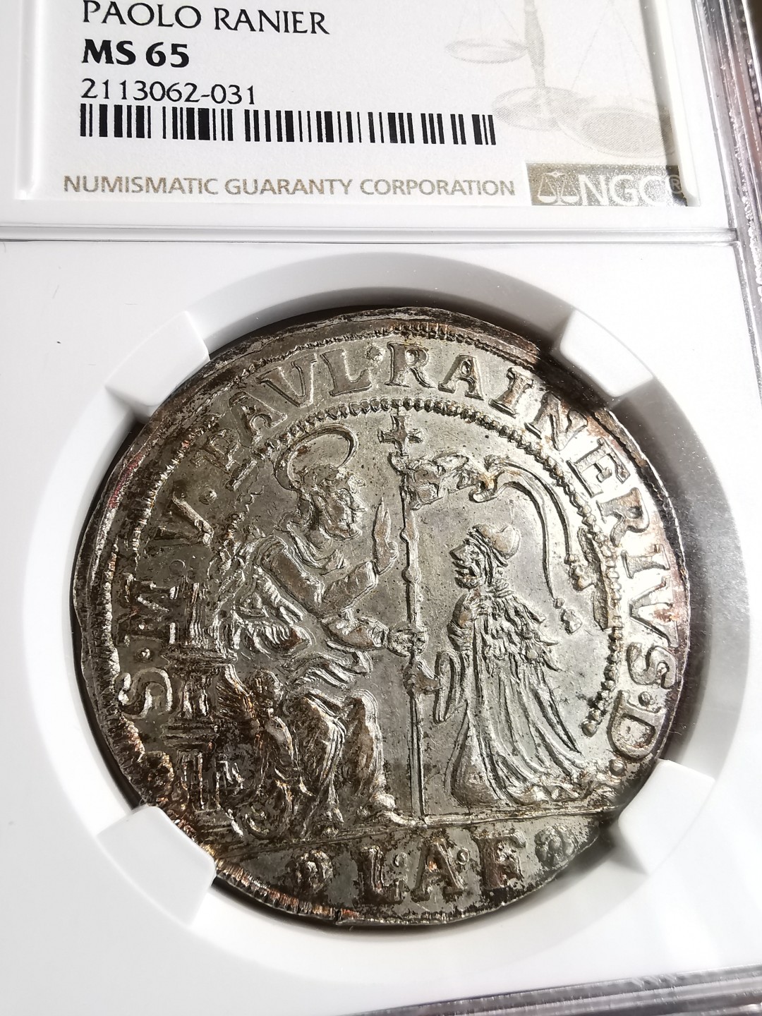 凡希社世界钱币微拍第二百零四期 罕！1779-89威尼斯共和国飞狮杜卡特大银NGC-MS65神品！