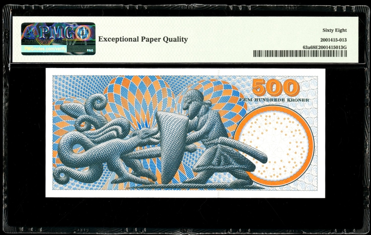 新纪元！【Blue Auction】✨世界纸币精拍第201期【精】   【冠军分 仅2张】丹麦 2003年500克朗 p63a PMG68EPQ 超高分 精美