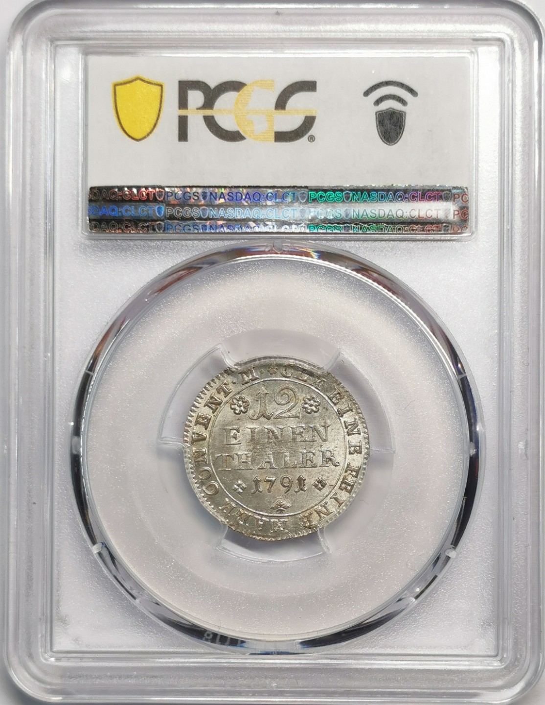 凡希社世界钱币微拍第二百零四期 1791布伦瑞克飞马1/12泰勒银辅币PCGS-MS62原色银光！