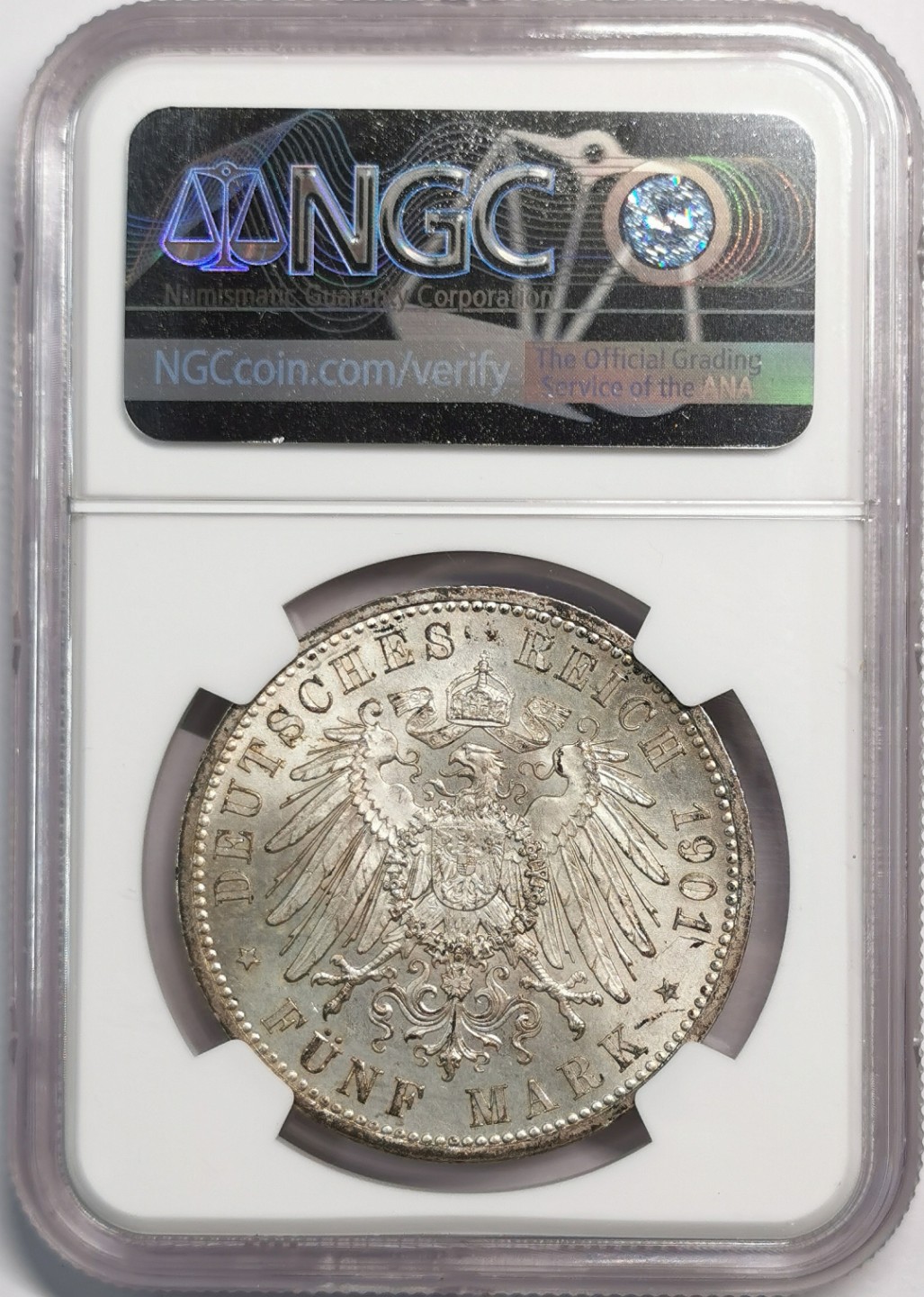 凡希社世界钱币微拍第二百零四期 1901德国普鲁士王国200周年5马克大银NGC-MS64