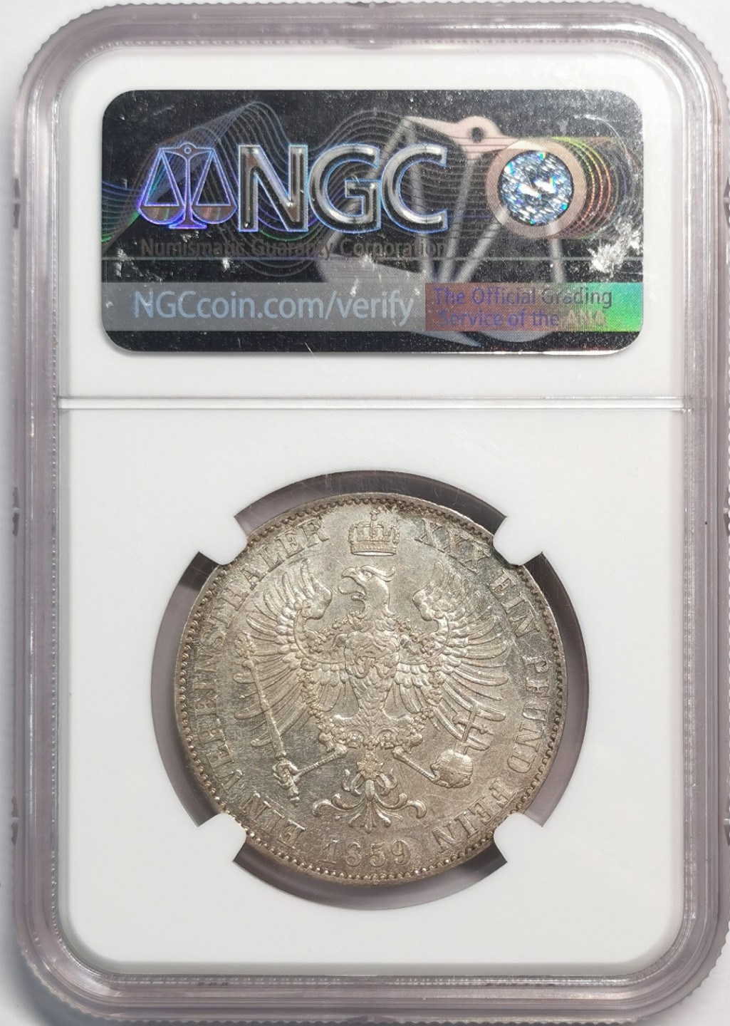 凡希社世界钱币微拍第二百零四期 1859普鲁士鹰泰勒NGC-AU58