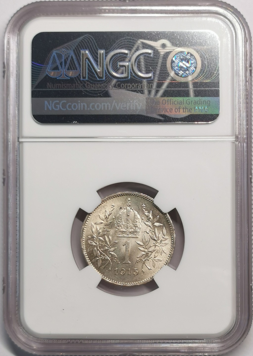 凡希社世界钱币微拍第二百零四期 1915奥地利科罗那银币NGC-MS65