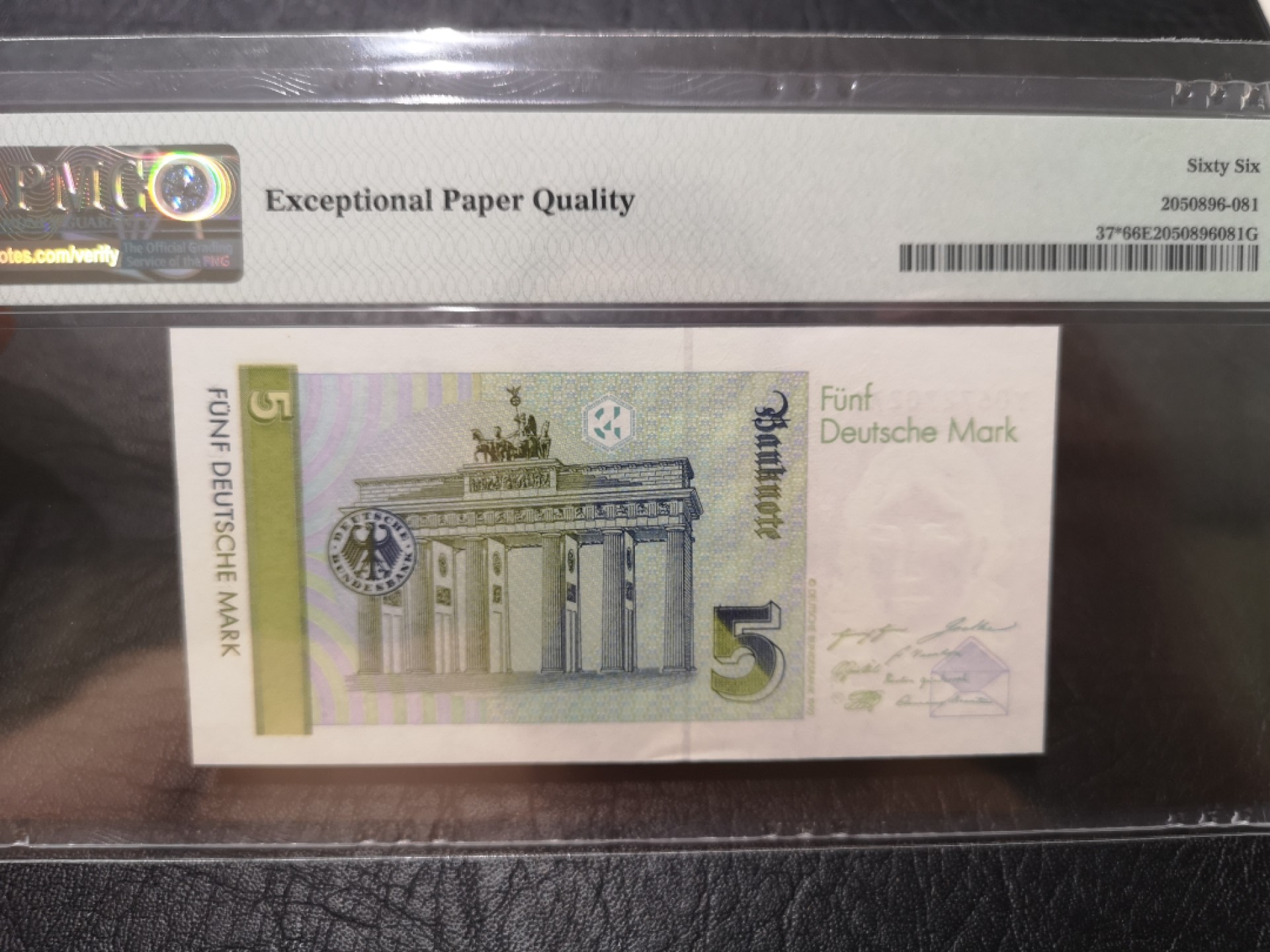 《外钞收藏家》第一百八十七期（本期71件） 1991年德国5马克 PMG66 补号