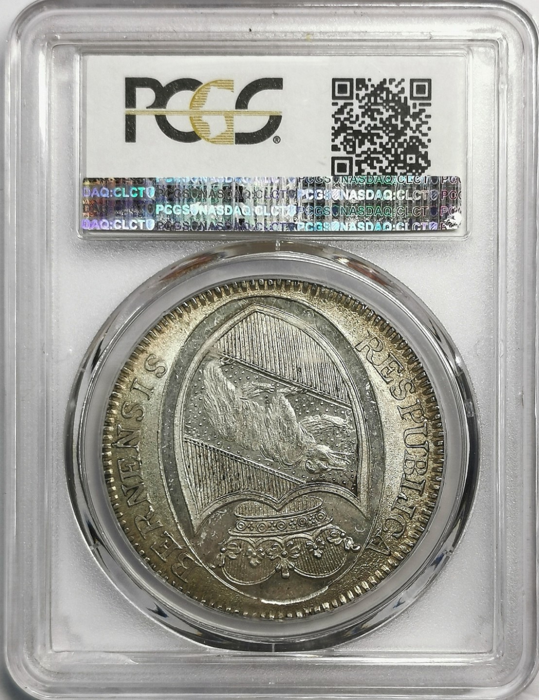 凡希社世界钱币微拍第二百零四期 稀！1798瑞士伯尔尼熊泰勒大银PCGS-MS64+枪蓝色包浆实物绝美！