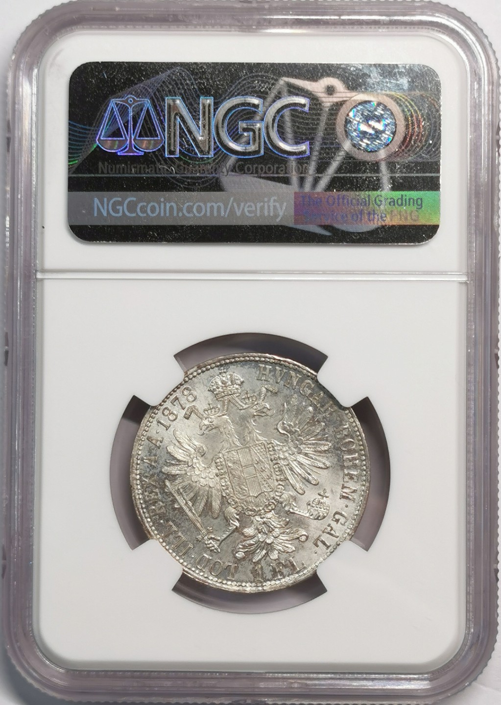 凡希社世界钱币微拍第二百零四期 1878奥地利佛罗林银币NGC-MS63