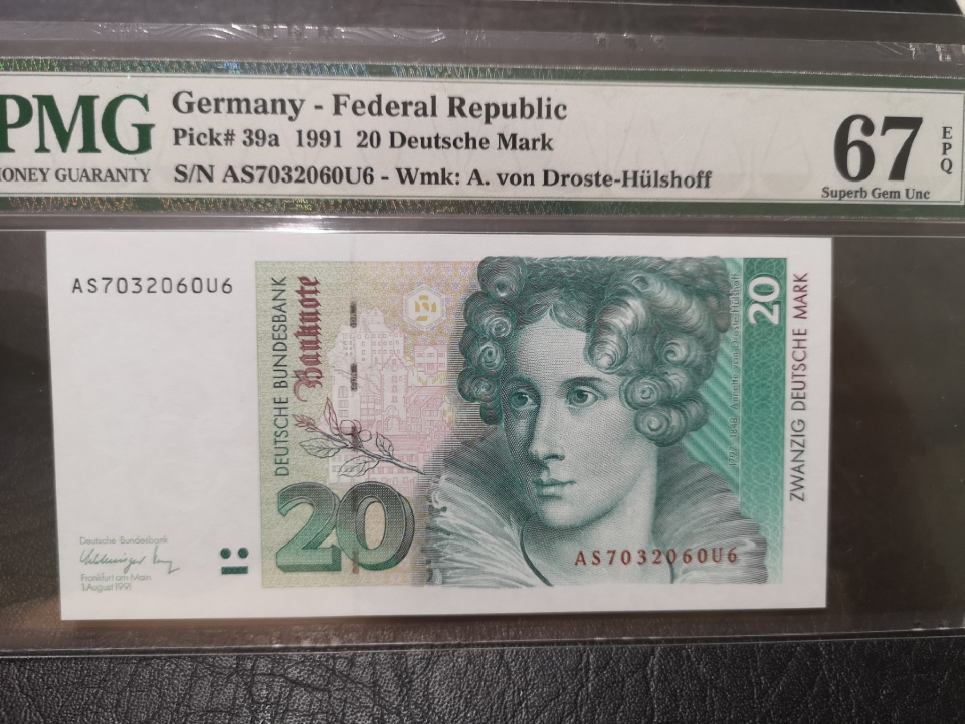 《外钞收藏家》第一百八十七期（本期71件） 1991年德国20马克 PMG67