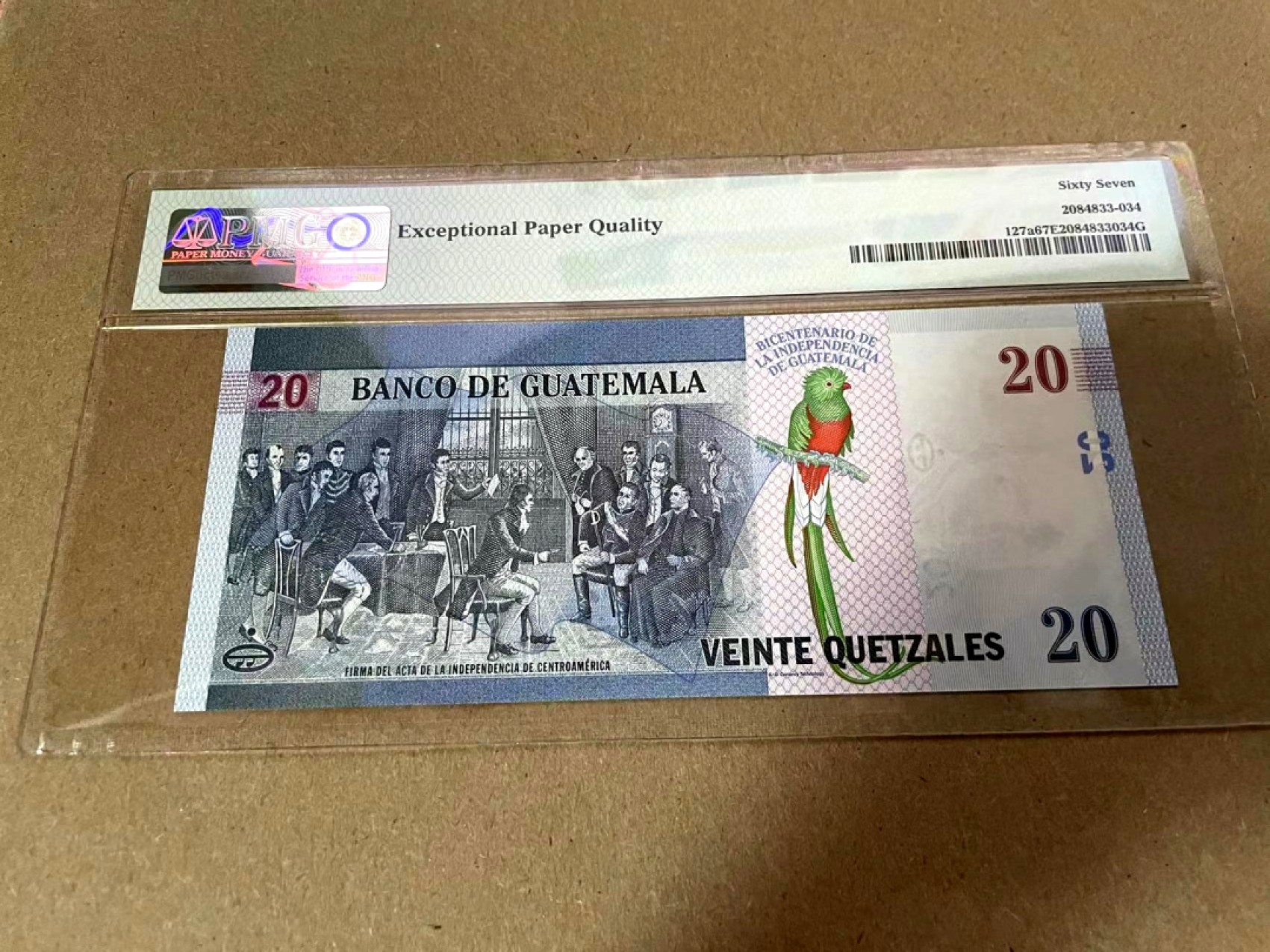 新纪元！【Blue Auction】✨世界纸币精拍第201期【精】   危地马拉 2020年20Q PMG67EPQ 纪念钞 高分