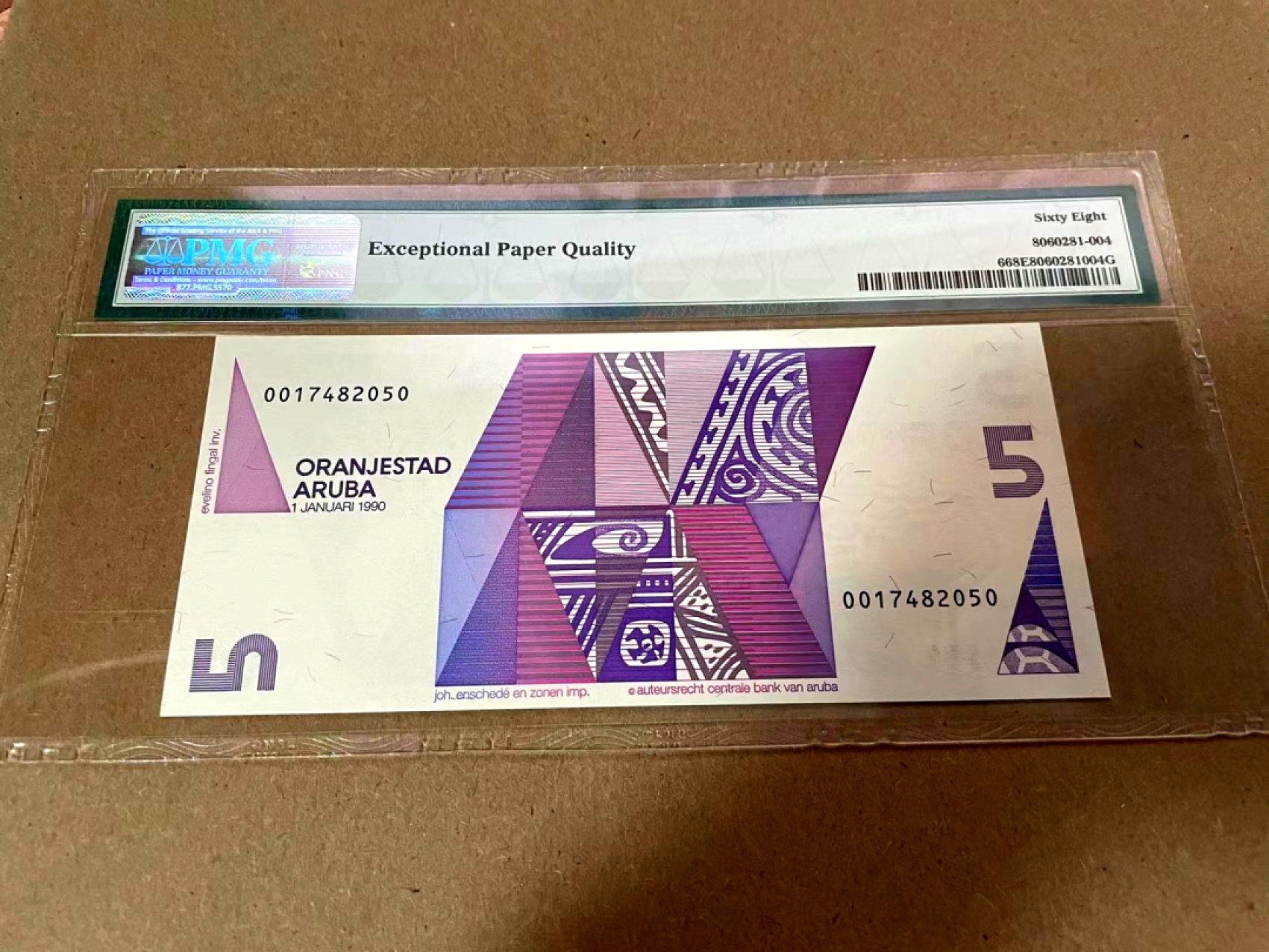 新纪元！【Blue Auction】✨世界纸币精拍第201期【精】   阿鲁巴 p6 1990年5弗罗林 JEZ PMG68EPQ 超高分