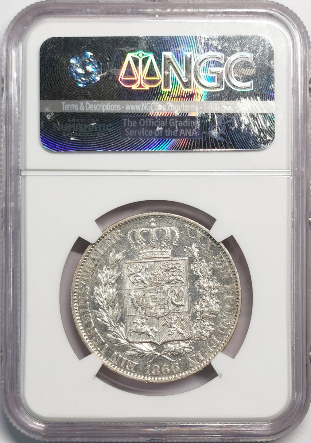 凡希社世界钱币微拍第二百零四期 1866奥尔登堡泰勒NGC-AUD