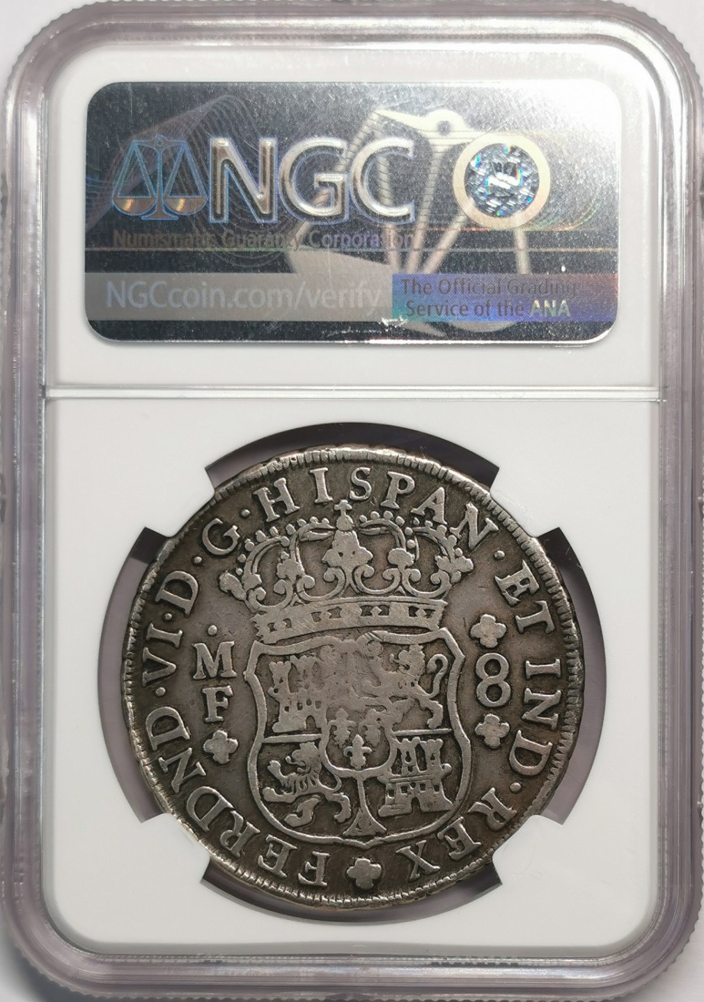 凡希社世界钱币微拍第二百零四期 1753墨西哥地球双柱NGC-F15