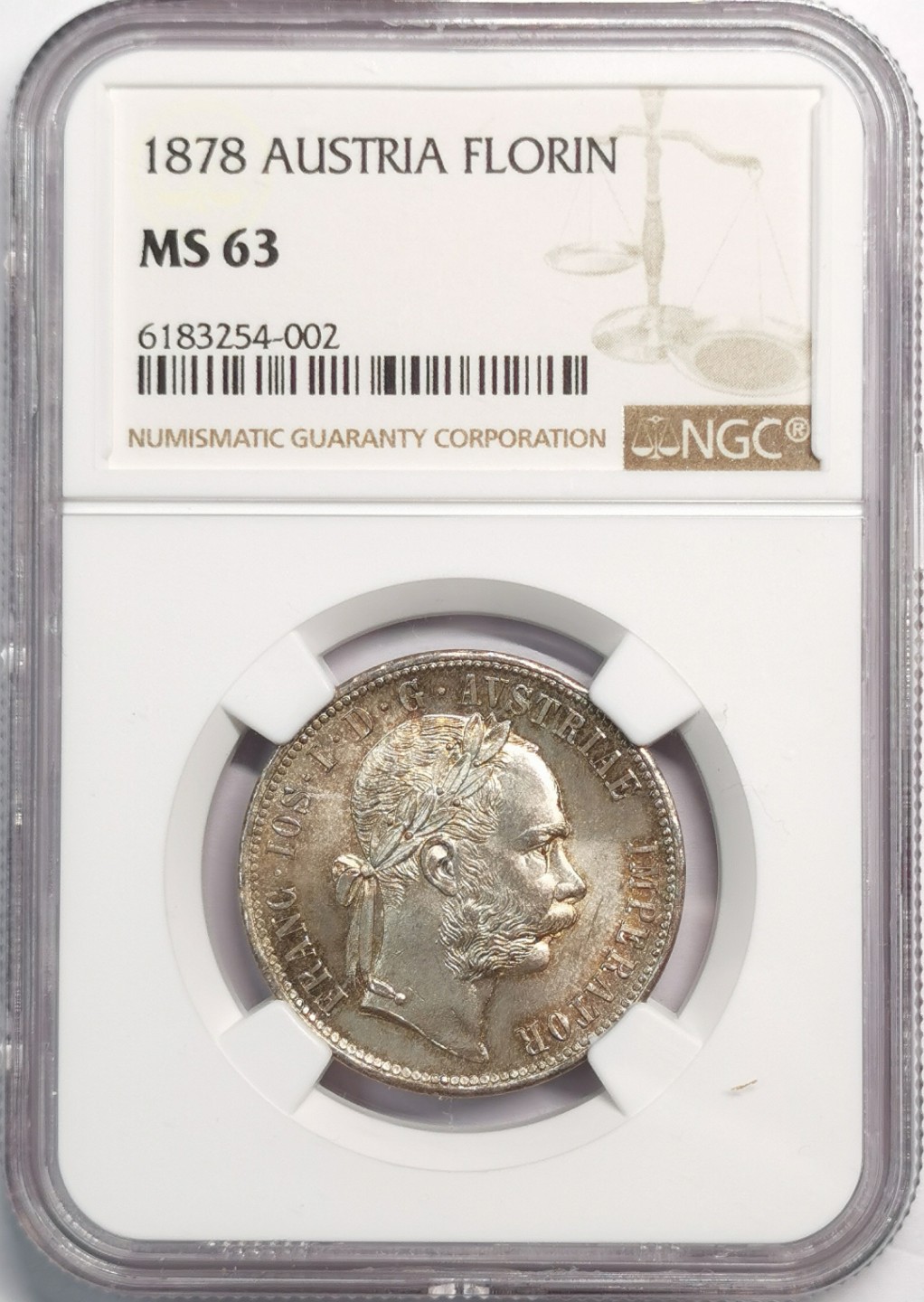 凡希社世界钱币微拍第二百零四期 1878奥地利佛罗林银币NGC-MS63