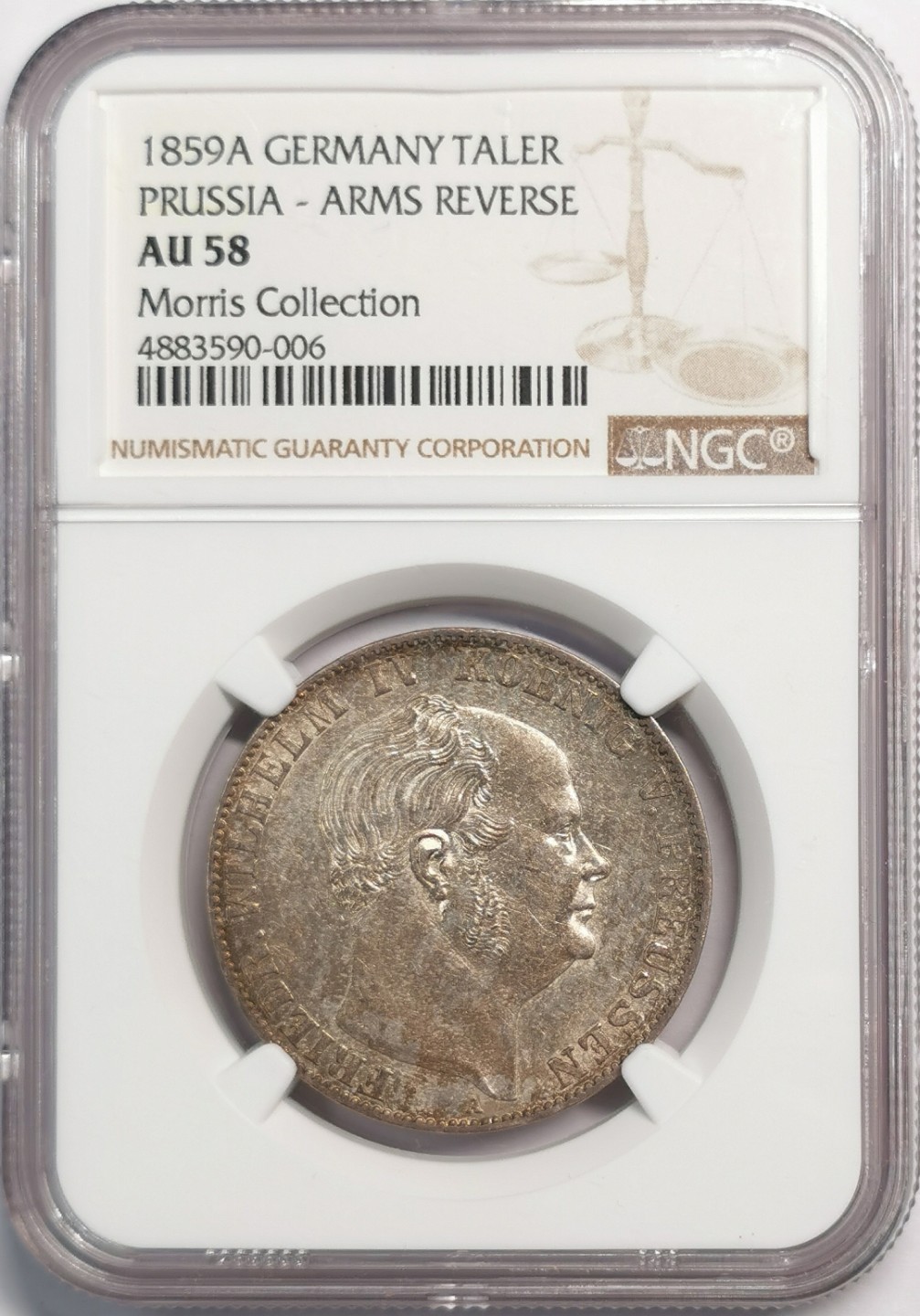 凡希社世界钱币微拍第二百零四期 1859普鲁士鹰泰勒NGC-AU58