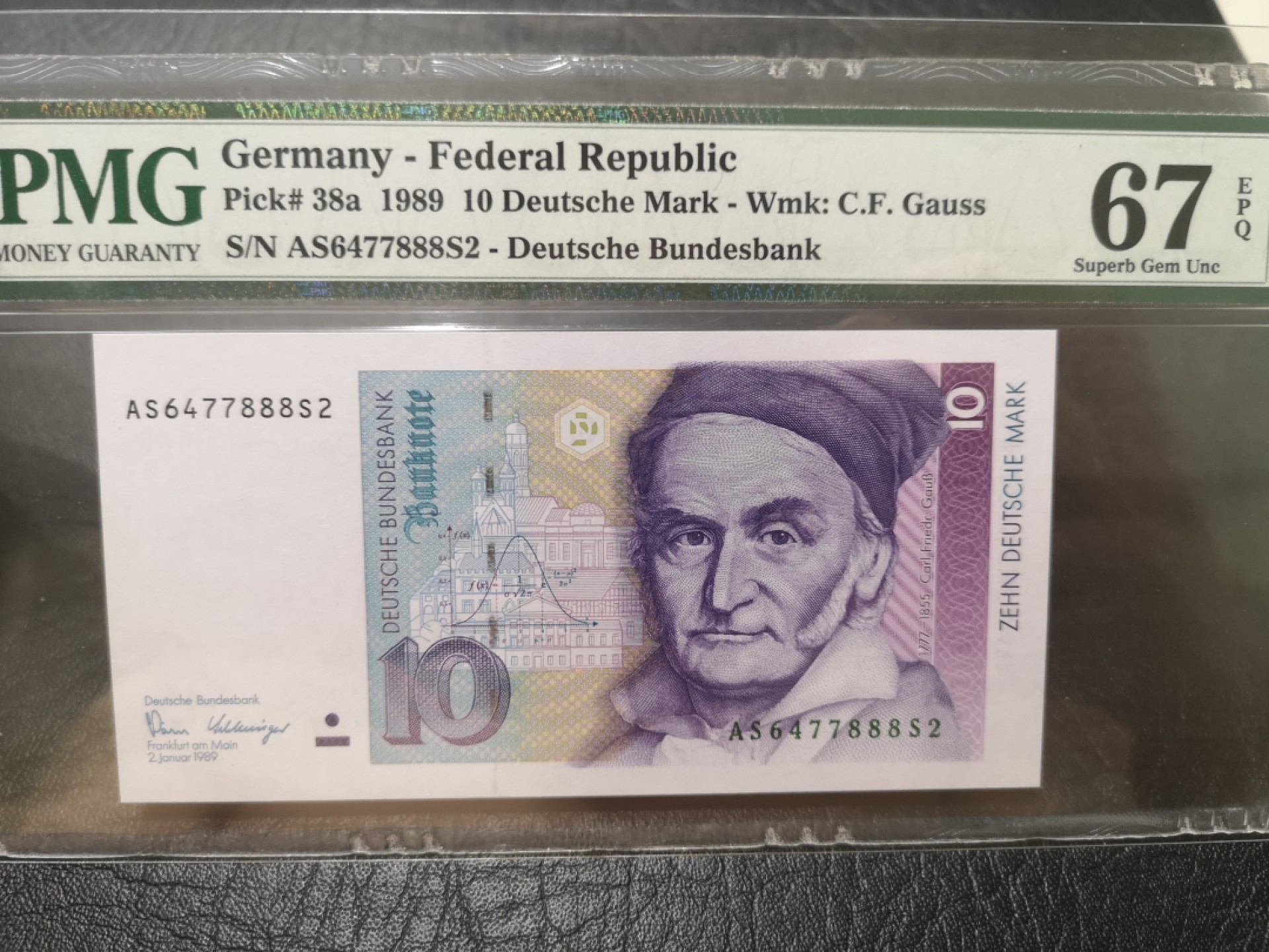 《外钞收藏家》第一百八十七期（本期71件） 1989年德国10马克 PMG67