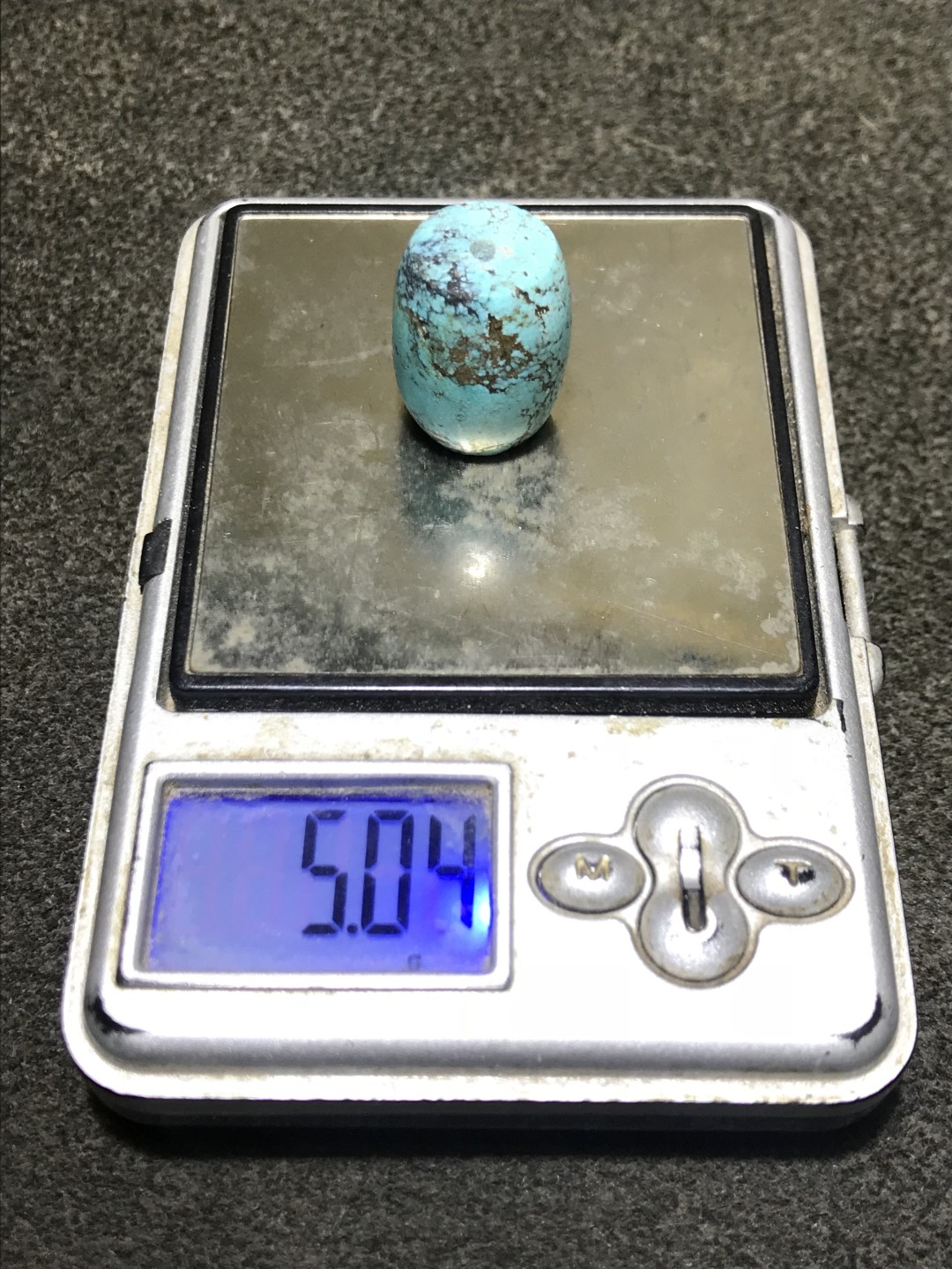 十堰原矿三无高瓷蓝网花松石桶珠一颗