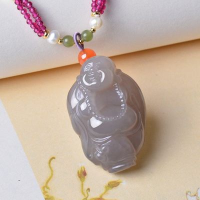 和田玉佛公吊坠女士玉坠纯天然玉石项链女款立体笑佛 - 和田玉佛公吊坠女士玉坠纯天然玉石项链女款立体笑佛