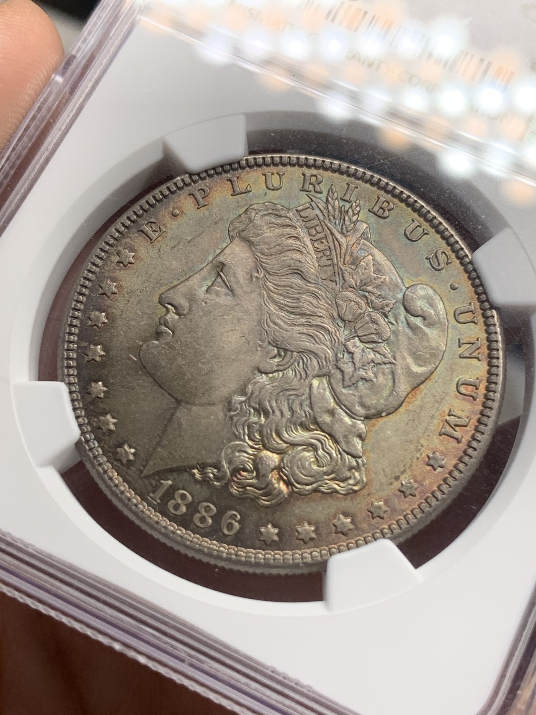 《竞宝斋》第73场-本周日，周一2场连拍（全场不限金额包邮） NGC-MS63 美国 1886年 摩根 银币 黑包浆