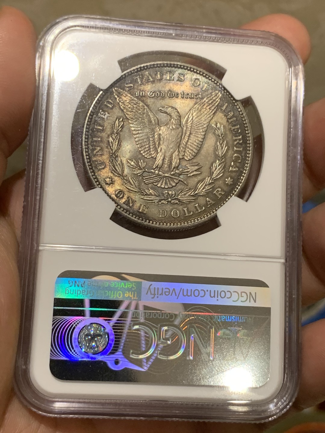 《竞宝斋》第73场-本周日，周一2场连拍（全场不限金额包邮） NGC-MS63 美国 1886年 摩根 银币 黑包浆