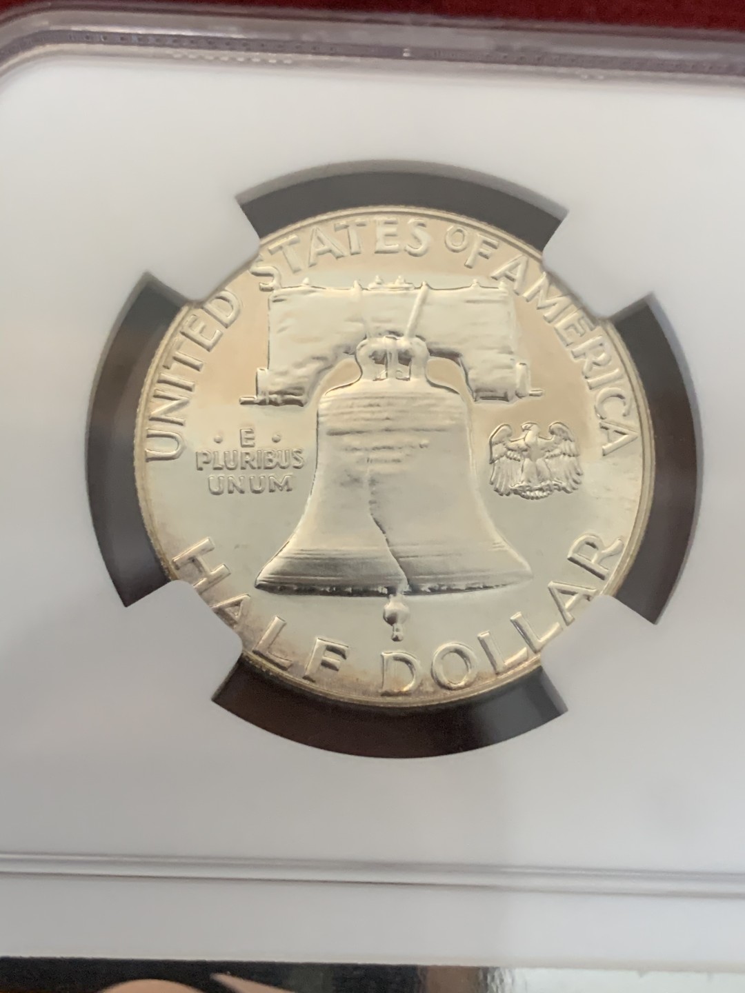 《竞宝斋》第73场-本周日，周一2场连拍（全场不限金额包邮） NGC-PF64 美国 1962年 富兰克林精制半美元 银币 50分 精制比普版少见