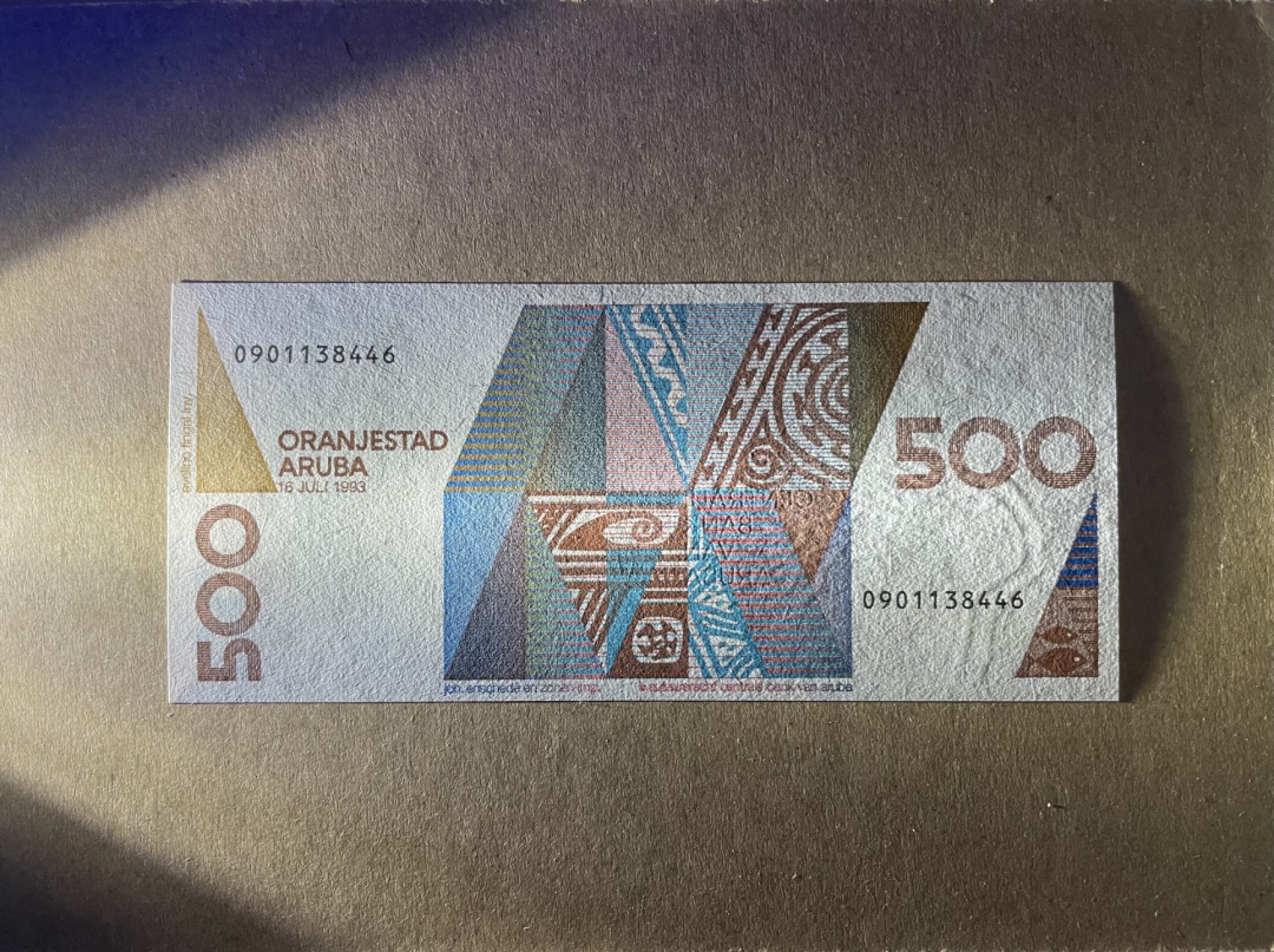 新纪元！【Blue Auction】✨世界纸币精拍第201期【精】    【初版】阿鲁巴 1993年500弗罗林 大鱼 全新UNC