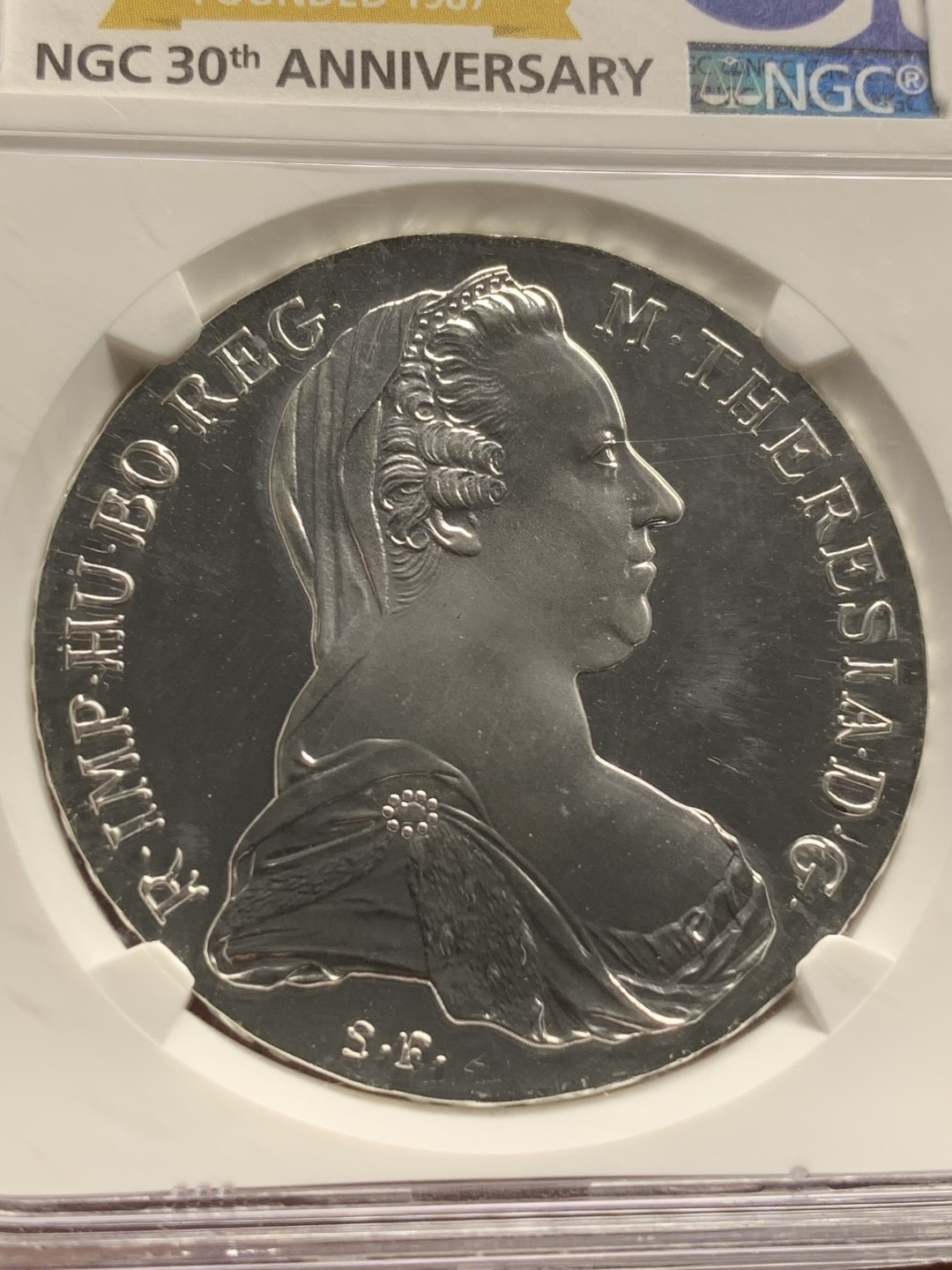 《竞宝斋》第73场-本周日，周一2场连拍（全场不限金额包邮） NGC-PF69CAM 奥匈帝国 1780后铸大奶妈 银币 冠军分