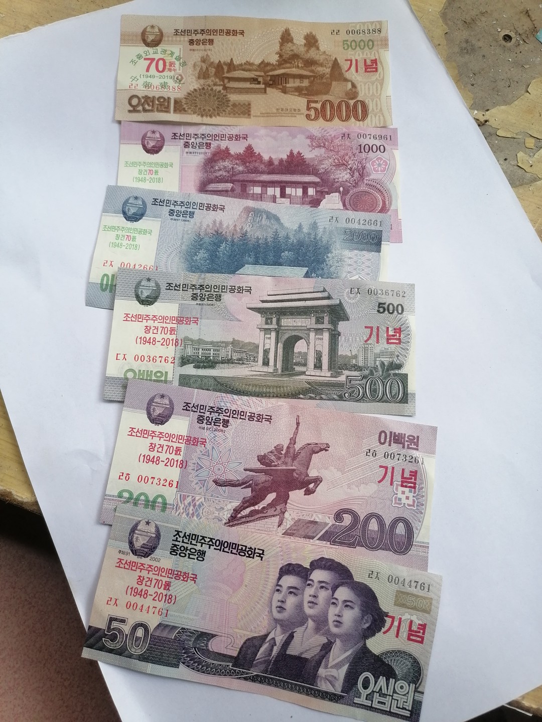 叶子民国纸钞古钱币专场 中朝建交70年周年纪念币一套